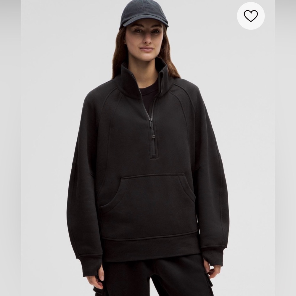 Lululemon oversized scuba funnel-neck half zip long. Black, size XS/S.